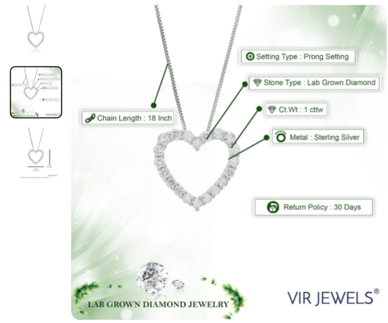 Vir Jewels Lab Grown Diamond Necklaces